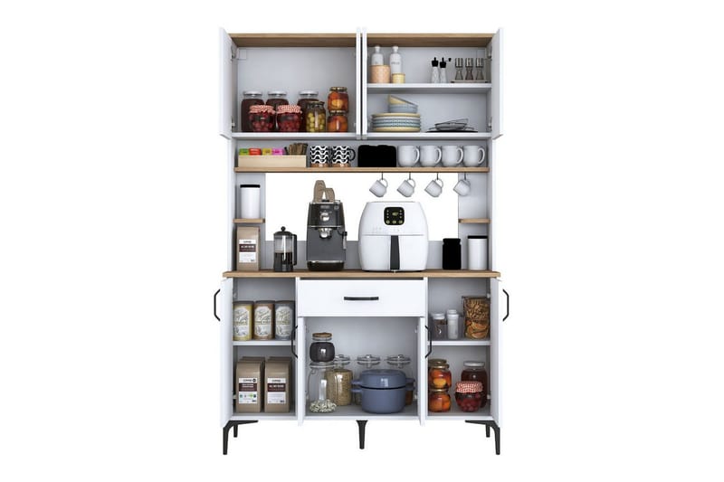 Monikäyttöinen kaappi Cerreta 177 Valkoinen - Valkoinen - Talo & remontointi - Keittiö & kylpyhuone - Keittiö & kodinhoitohuone - Keittiön sisustus - Keittiökaappi