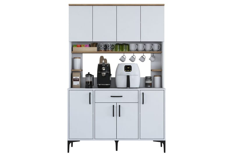 Monikäyttöinen kaappi Cerreta 177 Pähkinäpuu / Valkoinen, Pähkinäpuu / Valkoinen