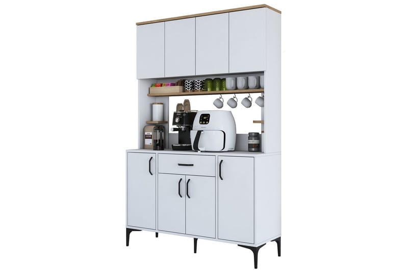 Monikäyttöinen kaappi Cerreta 177 Pähkinäpuu / Valkoinen - Pähkinäpuu / Valkoinen - Talo & remontointi - Keittiö & kylpyhuone - Keittiö & kodinhoitohuone - Keittiön sisustus - Keittiökaappi