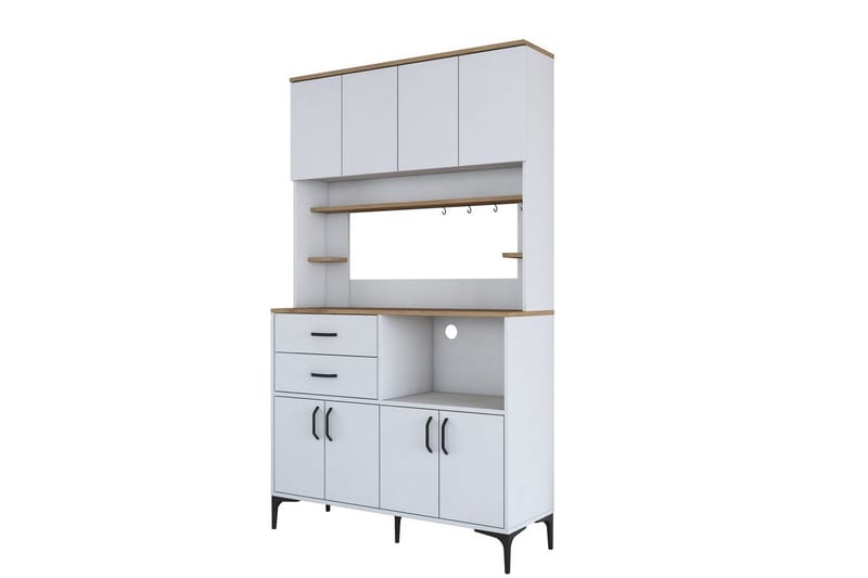 Monikäyttöinen kaappi Cerreta 179 Pähkinäpuu / Valkoinen, Pähkinäpuu / Valkoinen