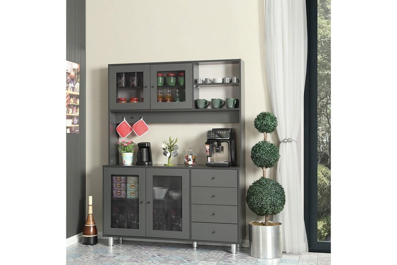 Monikäyttöinen kaappi Jatin Antrasiitti - Antrasiitti - Talo & remontointi - Keittiö & kylpyhuone - Keittiö & kodinhoitohuone - Keittiön sisustus - Keittiökaappi