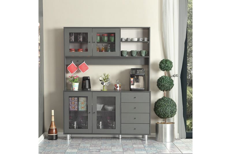 Monikäyttöinen kaappi Jatin Antrasiitti - Antrasiitti - Talo & remontointi - Keittiö & kylpyhuone - Keittiö & kodinhoitohuone - Keittiön sisustus - Keittiökaappi