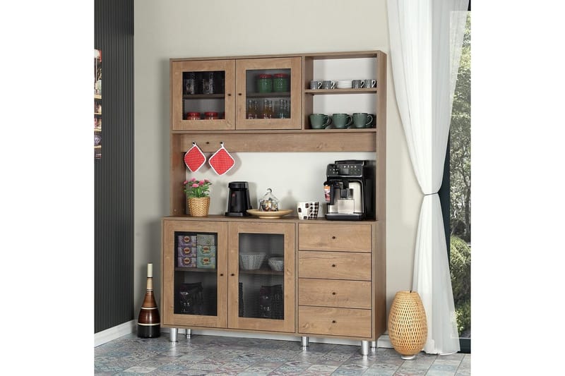 Monikäyttöinen kaappi Jatin Kaukasian Tammi - Kaukasian Tammi - Talo & remontointi - Keittiö & kylpyhuone - Keittiö & kodinhoitohuone - Keittiön sisustus - Keittiökaappi