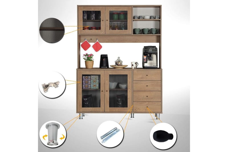 Monikäyttöinen kaappi Jatin Kaukasian Tammi - Kaukasian Tammi - Talo & remontointi - Keittiö & kylpyhuone - Keittiö & kodinhoitohuone - Keittiön sisustus - Keittiökaappi