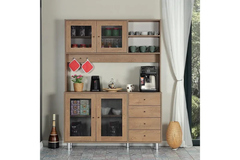 Monikäyttöinen kaappi Jatin Kaukasian Tammi - Kaukasian Tammi - Talo & remontointi - Keittiö & kylpyhuone - Keittiö & kodinhoitohuone - Keittiön sisustus - Keittiökaappi