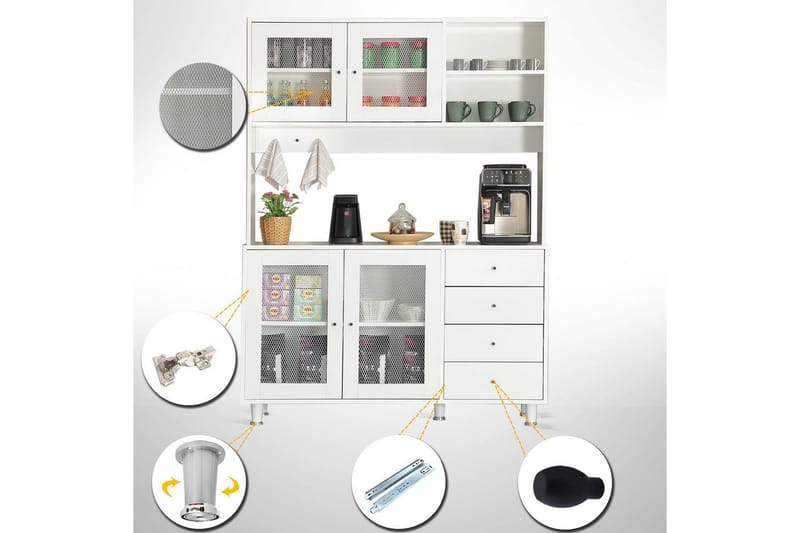 Monikäyttöinen kaappi Jatin Valkoinen - Valkoinen - Talo & remontointi - Keittiö & kylpyhuone - Keittiö & kodinhoitohuone - Keittiön sisustus - Keittiökaappi