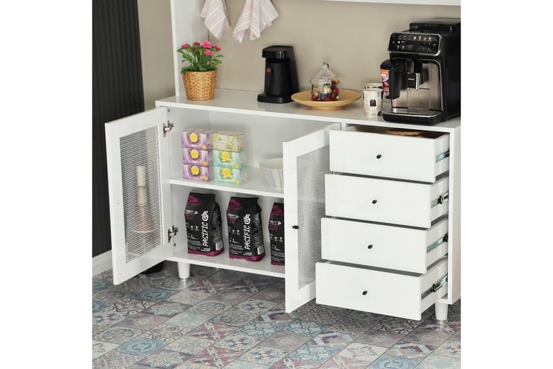 Monikäyttöinen kaappi Jatin Valkoinen - Valkoinen - Talo & remontointi - Keittiö & kylpyhuone - Keittiö & kodinhoitohuone - Keittiön sisustus - Keittiökaappi
