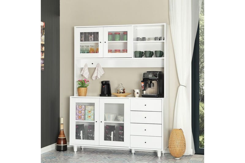 Monikäyttöinen kaappi Jatin Valkoinen - Valkoinen - Talo & remontointi - Keittiö & kylpyhuone - Keittiö & kodinhoitohuone - Keittiön sisustus - Keittiökaappi
