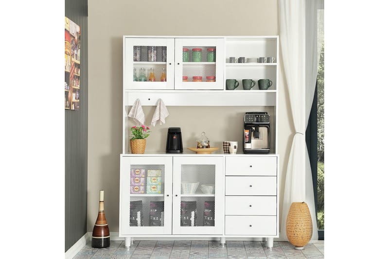 Monikäyttöinen kaappi Jatin Valkoinen, Valkoinen