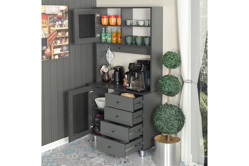 Monikäyttöinen kaappi Periorport Antrasiitti - Antrasiitti - Talo & remontointi - Keittiö & kylpyhuone - Keittiö & kodinhoitohuone - Keittiön sisustus - Keittiökaappi