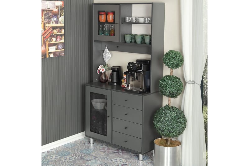 Monikäyttöinen kaappi Periorport Antrasiitti - Antrasiitti - Talo & remontointi - Keittiö & kylpyhuone - Keittiö & kodinhoitohuone - Keittiön sisustus - Keittiökaappi