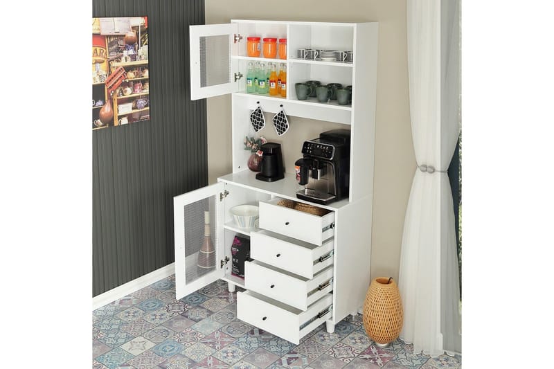 Monikäyttöinen kaappi Periorport Valkoinen - Valkoinen - Talo & remontointi - Keittiö & kylpyhuone - Keittiö & kodinhoitohuone - Keittiön sisustus - Keittiökaappi