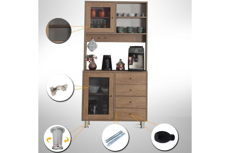 Monikäyttöinen kaappi Periorport Kaukasian Tammi - Kaukasian Tammi - Talo & remontointi - Keittiö & kylpyhuone - Keittiö & kodinhoitohuone - Keittiön sisustus - Keittiökaappi