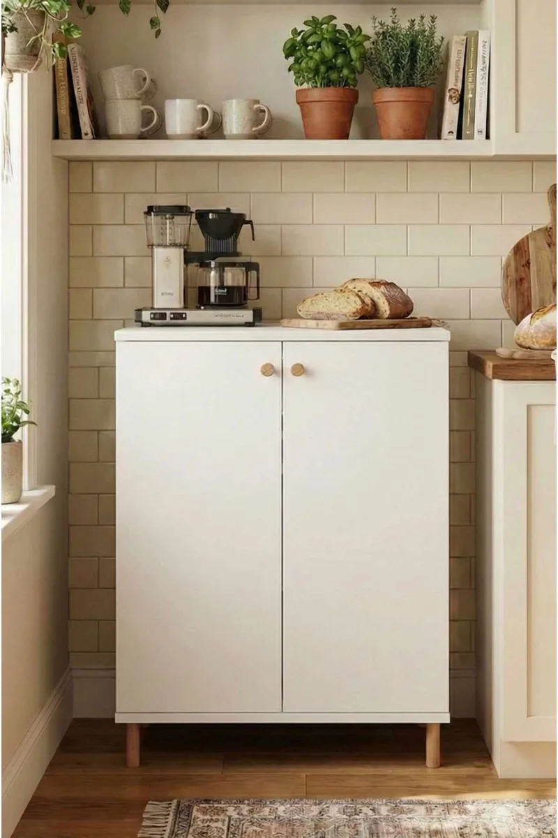 Monitoimikaappi Hanah Home Peka Cabinet (60 x 85 x 30 cm) Valkoinen, Valkoinen