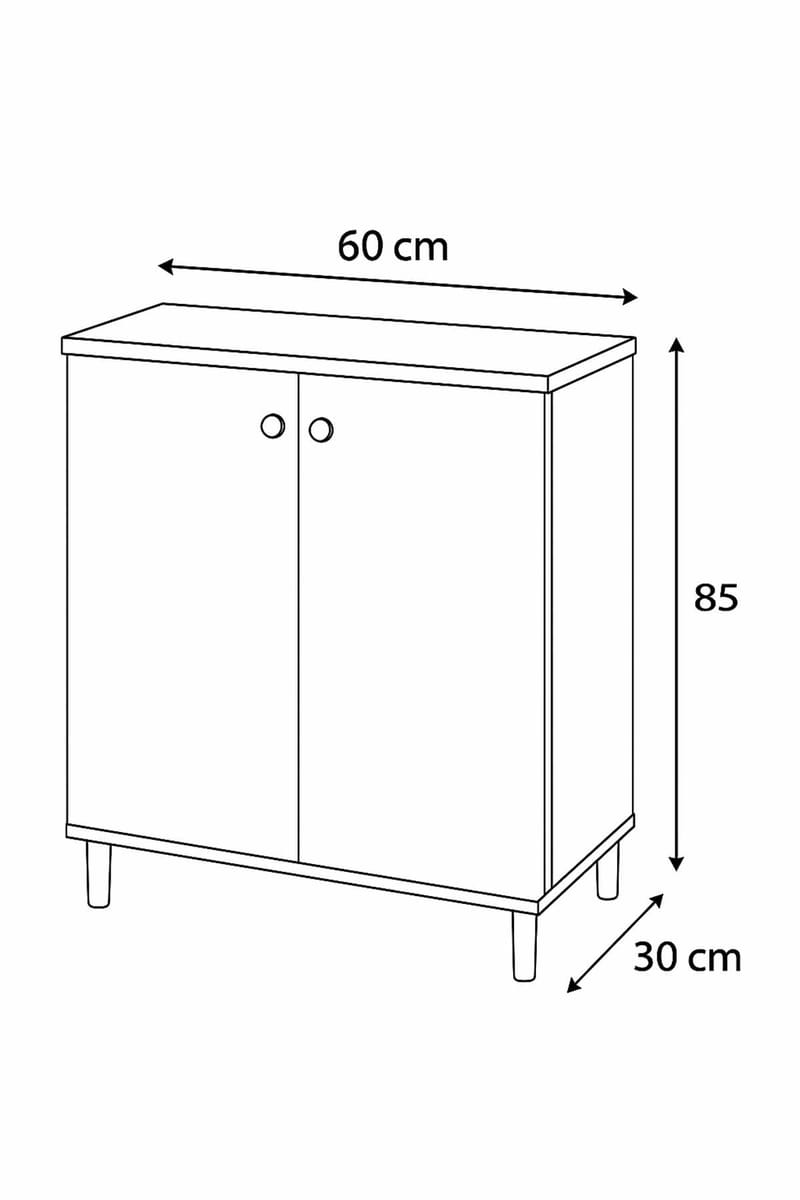 Monitoimikaappi Hanah Home Peka Cabinet (60 x 85 x 30 cm) Valkoinen - Valkoinen - Talo & remontointi - Keittiö & kylpyhuone - Keittiö & kodinhoitohuone - Keittiön sisustus - Keittiökaappi