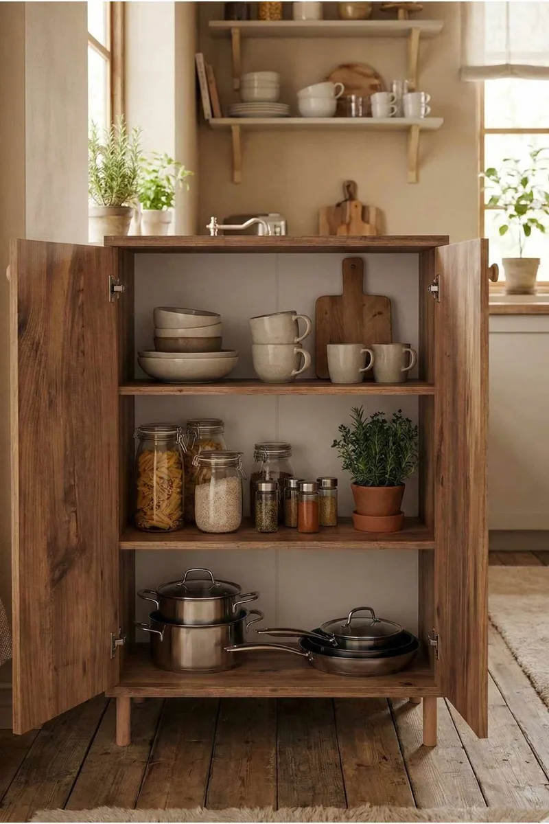 Monitoimikaappi Hanah Home Peka Cabinet (60 x 85 x 30 cm) Mänty - Mänty - Talo & remontointi - Keittiö & kylpyhuone - Keittiö & kodinhoitohuone - Keittiön sisustus - Keittiökaappi