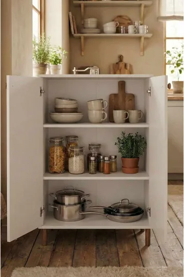 Monitoimikaappi Hanah Home Peka Cabinet (60 x 85 x 30 cm) Valkoinen - Valkoinen - Talo & remontointi - Keittiö & kylpyhuone - Keittiö & kodinhoitohuone - Keittiön sisustus - Keittiökaappi