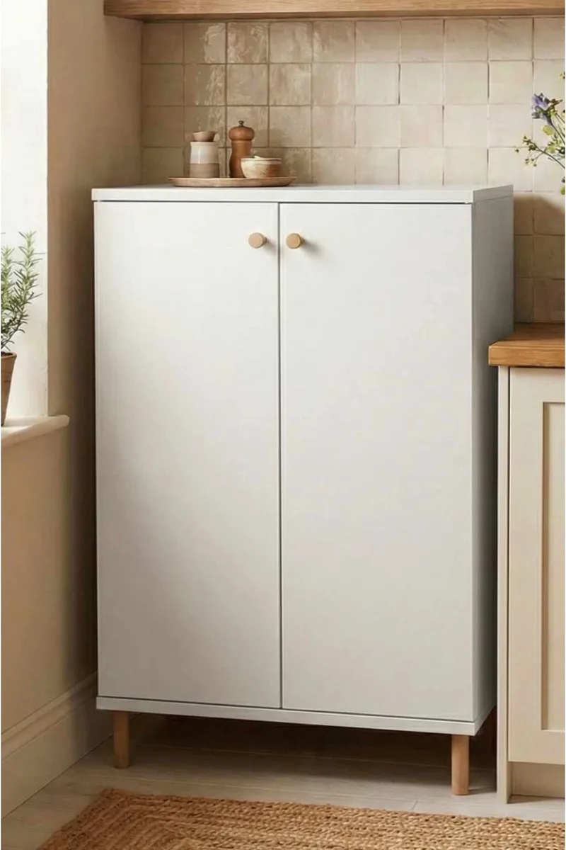 Monitoimikaappi Hanah Home Peka Cabinet (60 x 85 x 30 cm) Valkoinen - Valkoinen - Talo & remontointi - Keittiö & kylpyhuone - Keittiö & kodinhoitohuone - Keittiön sisustus - Keittiökaappi