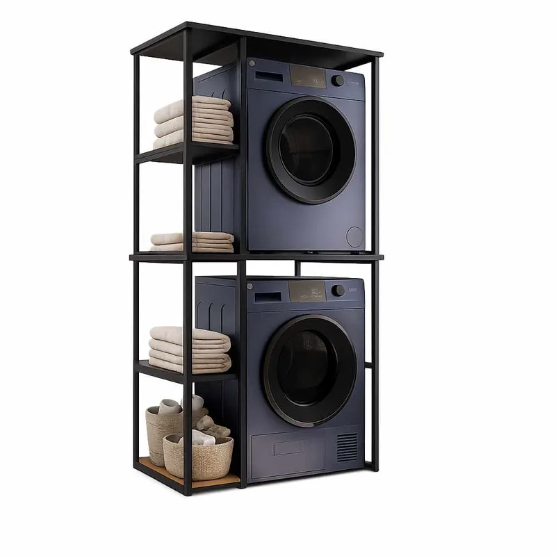 Pesukonehylly Hanah Home Vento (90 x 190 x 60 cm) Musta, Musta