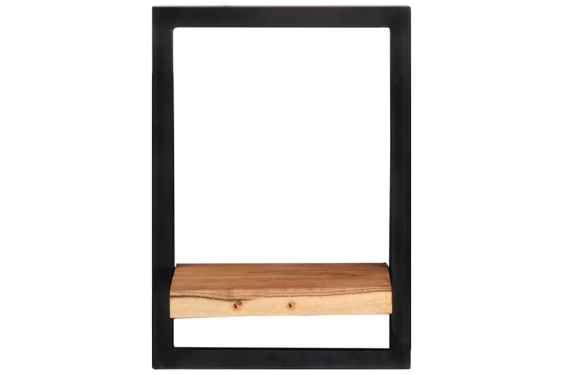 Seinähyllyt 2 kpl 25x25x35 cm täysi akasiapuu ja teräs - Ruskea - Talo & remontointi - Keittiö & kylpyhuone - Keittiö & kodinhoitohuone - Keittiön sisustus - Keittiöhylly