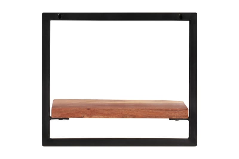 Seinähyllyt 2 kpl 40x24x35 cm täysi akasiapuu ja teräs - Ruskea - Talo & remontointi - Keittiö & kylpyhuone - Keittiö & kodinhoitohuone - Keittiön sisustus - Keittiöhylly