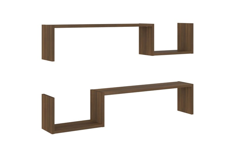 Seinähyllyt 2 kpl ruskea tammi 100x15x20 cm tekninen puu - Ruskea - Talo & remontointi - Keittiö & kylpyhuone - Keittiö & kodinhoitohuone - Keittiön sisustus - Keittiöhylly