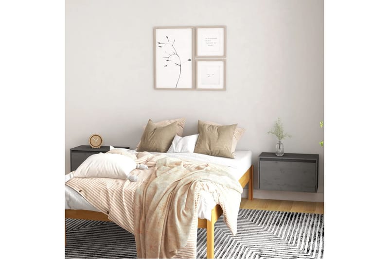 Seinäkaapit 2 kpl harmaa 60x30x35 cm täysi mänty - Harmaa - Talo & remontointi - Keittiö & kylpyhuone - Keittiö & kodinhoitohuone - Keittiön sisustus - Keittiöhylly