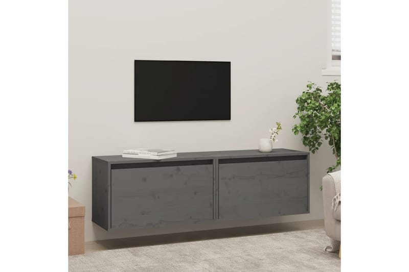 Seinäkaapit 2 kpl harmaa 60x30x35 cm täysi mänty - Harmaa - Talo & remontointi - Keittiö & kylpyhuone - Keittiö & kodinhoitohuone - Keittiön sisustus - Keittiöhylly