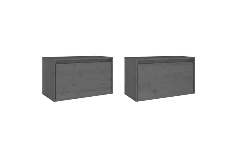 Seinäkaapit 2 kpl harmaa 60x30x35 cm täysi mänty - Harmaa - Talo & remontointi - Keittiö & kylpyhuone - Keittiö & kodinhoitohuone - Keittiön sisustus - Keittiöhylly
