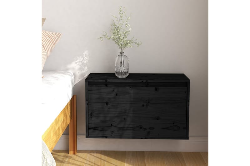 Seinäkaappi musta 60x30x35 cm täysi mänty - Musta - Talo & remontointi - Keittiö & kylpyhuone - Keittiö & kodinhoitohuone - Keittiön sisustus - Keittiöhylly