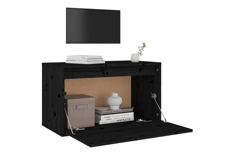 Seinäkaappi musta 60x30x35 cm täysi mänty - Musta - Talo & remontointi - Keittiö & kylpyhuone - Keittiö & kodinhoitohuone - Keittiön sisustus - Keittiöhylly