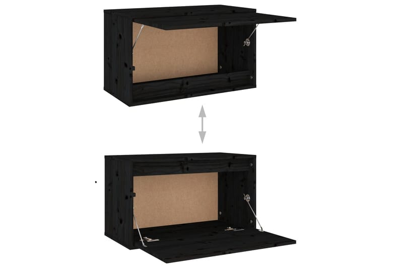 Seinäkaappi musta 60x30x35 cm täysi mänty - Musta - Talo & remontointi - Keittiö & kylpyhuone - Keittiö & kodinhoitohuone - Keittiön sisustus - Keittiöhylly