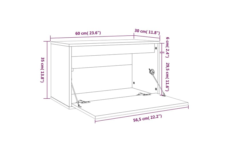 Seinäkaappi musta 60x30x35 cm täysi mänty - Musta - Talo & remontointi - Keittiö & kylpyhuone - Keittiö & kodinhoitohuone - Keittiön sisustus - Keittiöhylly