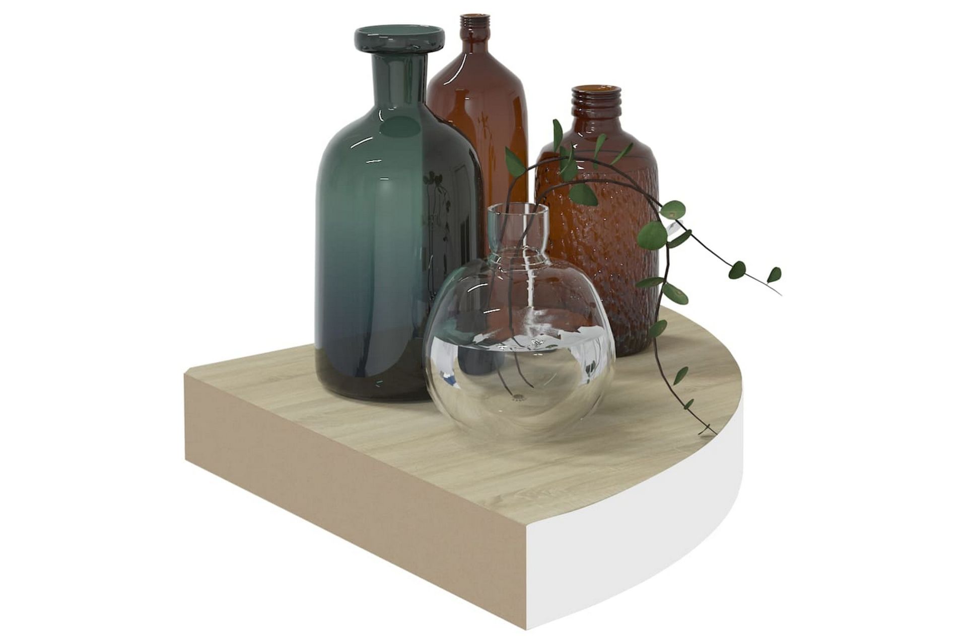 Seinäkulmahyllyt 4 kpl tammi ja valkoinen 35x35x3,8 cm MDF - Valkoinen - Talo & remontointi - Keittiö & kylpyhuone - Keittiö & kodinhoitohuone - Keittiön sisustus - Keittiöhylly
