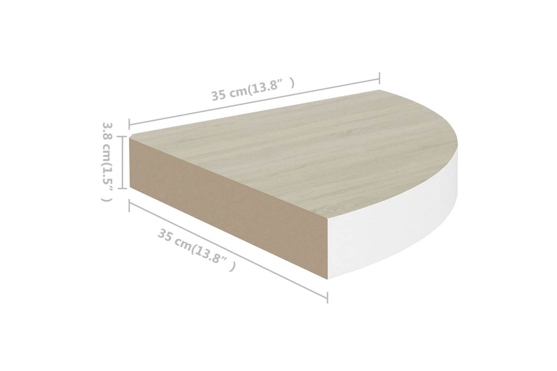Seinäkulmahyllyt 4 kpl tammi ja valkoinen 35x35x3,8 cm MDF - Valkoinen - Talo & remontointi - Keittiö & kylpyhuone - Keittiö & kodinhoitohuone - Keittiön sisustus - Keittiöhylly