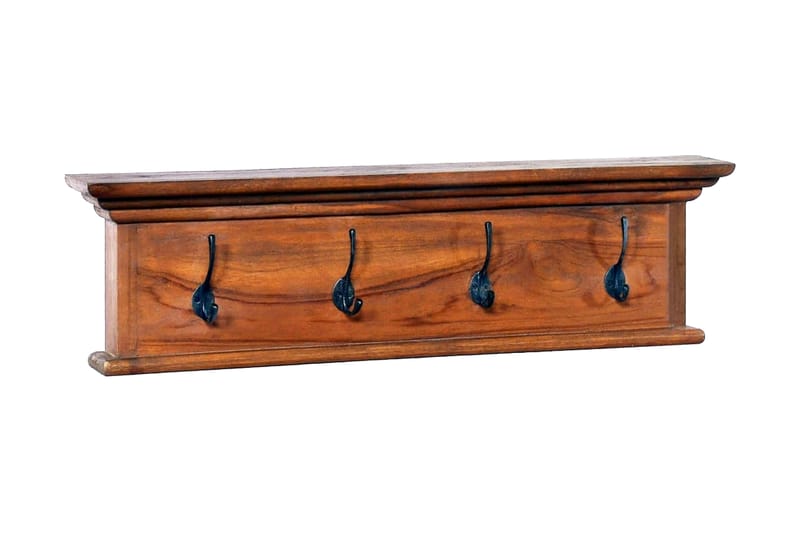 Seinälle kiinnitettävä naulakko 70x10x20 cm täysi tiikki - Ruskea - Talo & remontointi - Keittiö & kylpyhuone - Keittiö & kodinhoitohuone - Keittiön sisustus - Keittiöhylly