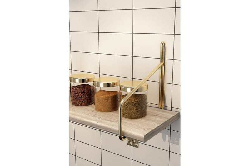 Sorab Seinähylly 60 cm - Ruskea/Kulta - Talo & remontointi - Keittiö & kylpyhuone - Keittiö & kodinhoitohuone - Keittiön sisustus - Keittiöhylly