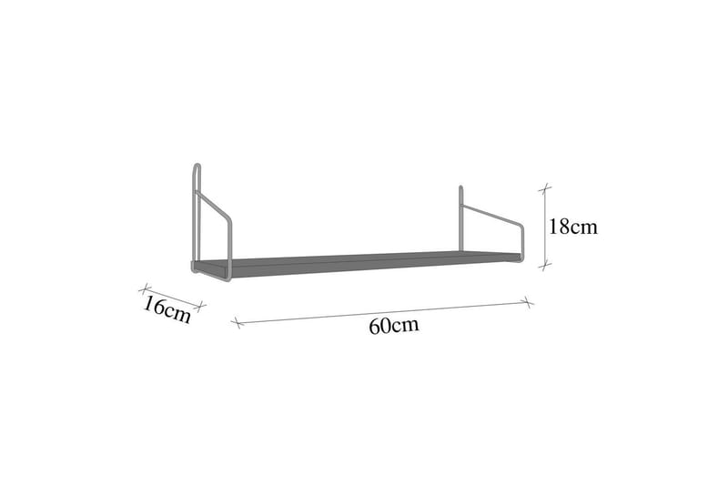 Sorab Seinähylly 60 cm - Ruskea/Kulta - Talo & remontointi - Keittiö & kylpyhuone - Keittiö & kodinhoitohuone - Keittiön sisustus - Keittiöhylly