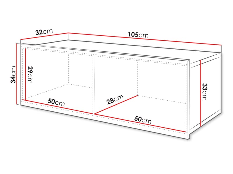 Tessan Seinänkaappi 105 cm - ruskea - Talo & remontointi - Keittiö & kylpyhuone - Keittiö & kodinhoitohuone - Keittiön sisustus - Keittiöhylly