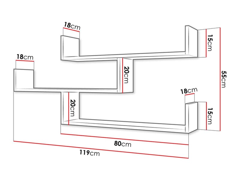 Triorana Seinähylly 119 cm - beige - Talo & remontointi - Keittiö & kylpyhuone - Keittiö & kodinhoitohuone - Keittiön sisustus - Keittiöhylly