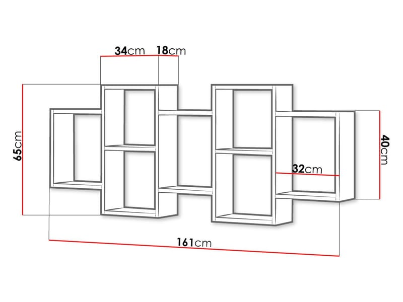 Triorana Seinähylly 161 cm - beige - Talo & remontointi - Keittiö & kylpyhuone - Keittiö & kodinhoitohuone - Keittiön sisustus - Keittiöhylly
