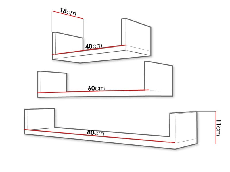 Triorana Seinähylly 80 cm - beige - Talo & remontointi - Keittiö & kylpyhuone - Keittiö & kodinhoitohuone - Keittiön sisustus - Keittiöhylly