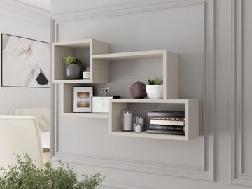 Triorana Seinähylly 87 cm - beige - Talo & remontointi - Keittiö & kylpyhuone - Keittiö & kodinhoitohuone - Keittiön sisustus - Keittiöhylly