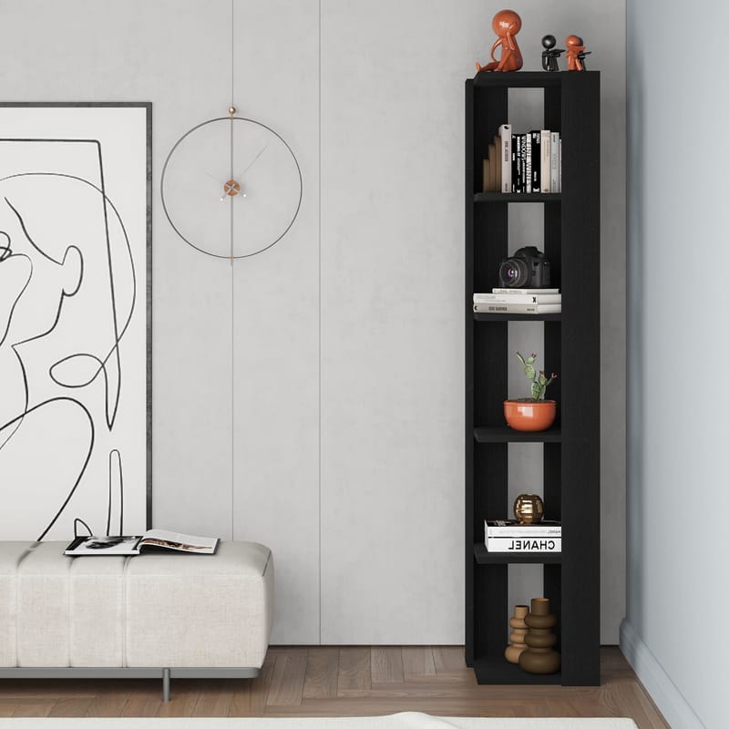 Verina Kirjahylly 161 cm - Black Wood - Talo & remontointi - Keittiö & kylpyhuone - Keittiö & kodinhoitohuone - Keittiön sisustus - Keittiöhylly