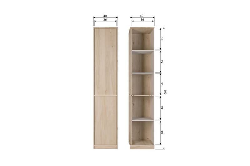 Yläkaappi Modulaarinen - 199x40x40 cm - Talo & remontointi - Keittiö & kylpyhuone - Keittiö & kodinhoitohuone - Keittiön sisustus - Keittiökaappi