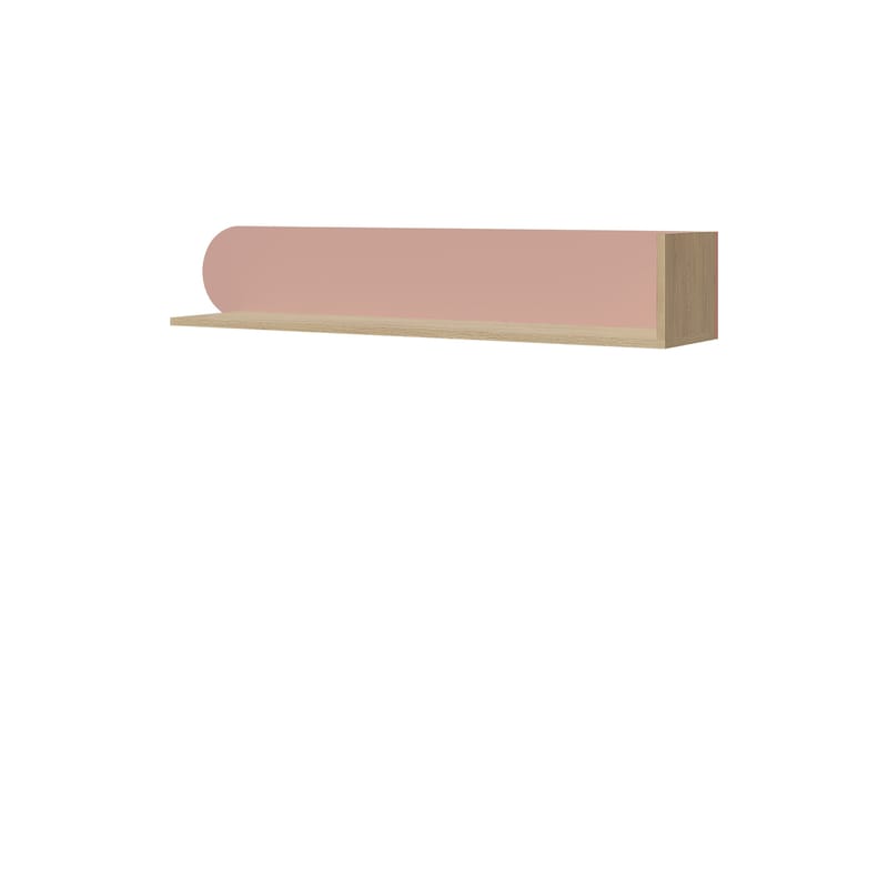 Zarek-seinähylly 120 cm, ruskea ja vaaleanpunainen
