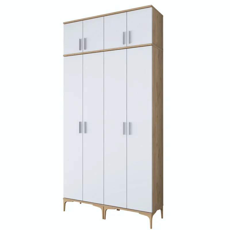 Eteiskaluste Wallxpert Fenn EA161 (120 x 240 x 37,5 cm) pähkinä/valkoinen, Pähkinä ja valkoinen