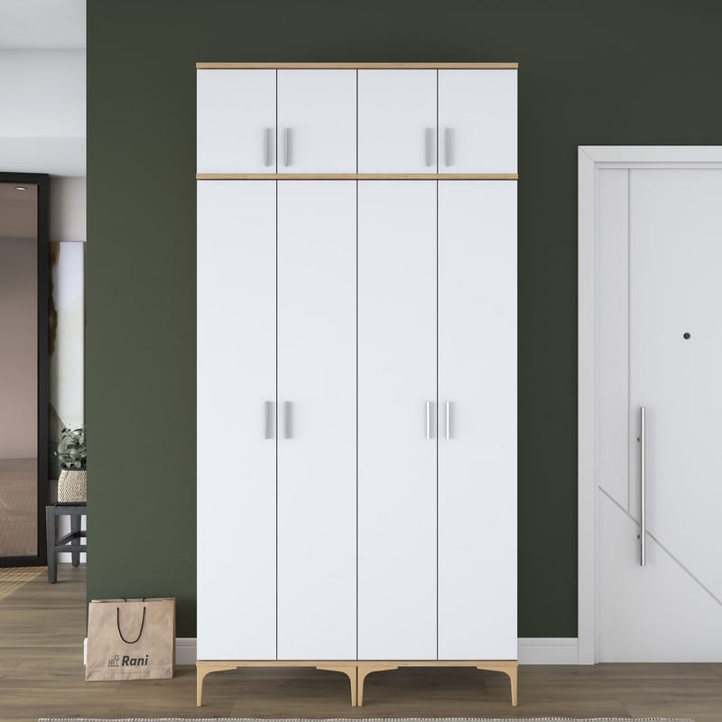 Eteiskaluste Wallxpert Fenn EA161 (120 x 240 x 37,5 cm) pähkinä/valkoinen - Pähkinä ja valkoinen - Talo & remontointi - Keittiö & kylpyhuone - Keittiö & kodinhoitohuone - Kodinhoitohuoneen sisustus - Pyykkikaappi