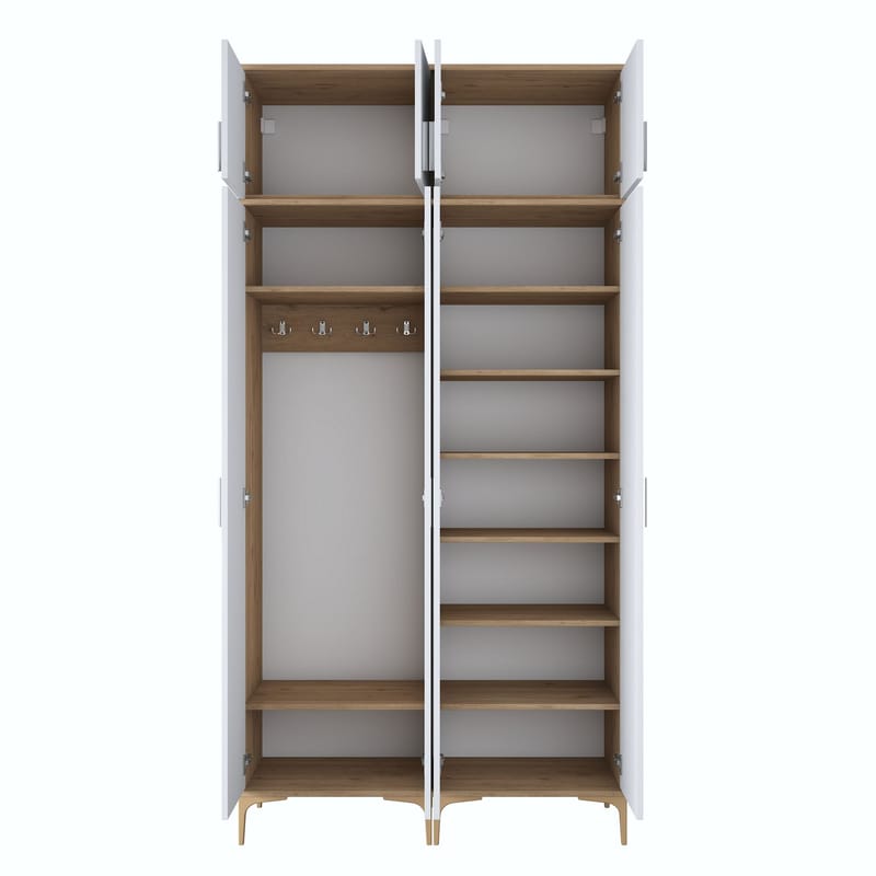 Eteiskaluste Wallxpert Fenn EA161 (120 x 240 x 37,5 cm) pähkinä/valkoinen - Pähkinä ja valkoinen - Talo & remontointi - Keittiö & kylpyhuone - Keittiö & kodinhoitohuone - Kodinhoitohuoneen sisustus - Pyykkikaappi