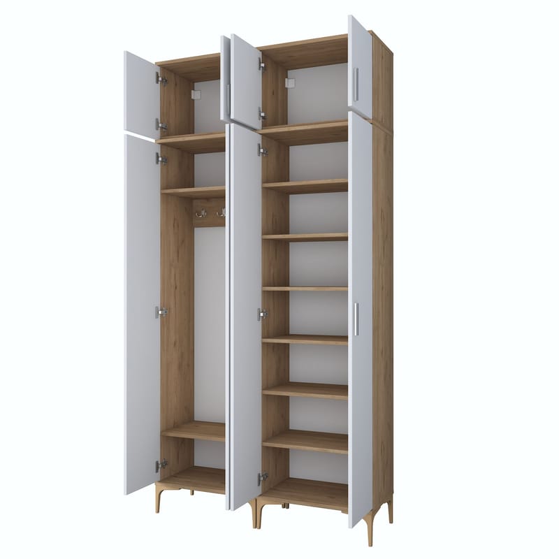 Eteiskaluste Wallxpert Fenn EA161 (120 x 240 x 37,5 cm) pähkinä/valkoinen - Pähkinä ja valkoinen - Talo & remontointi - Keittiö & kylpyhuone - Keittiö & kodinhoitohuone - Kodinhoitohuoneen sisustus - Pyykkikaappi